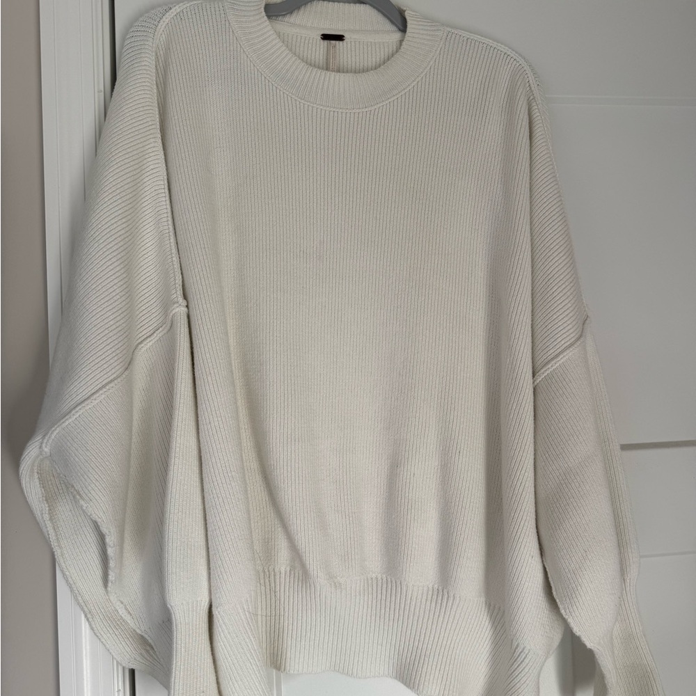 Free People White Easy Street Tunic Oversized Sweater